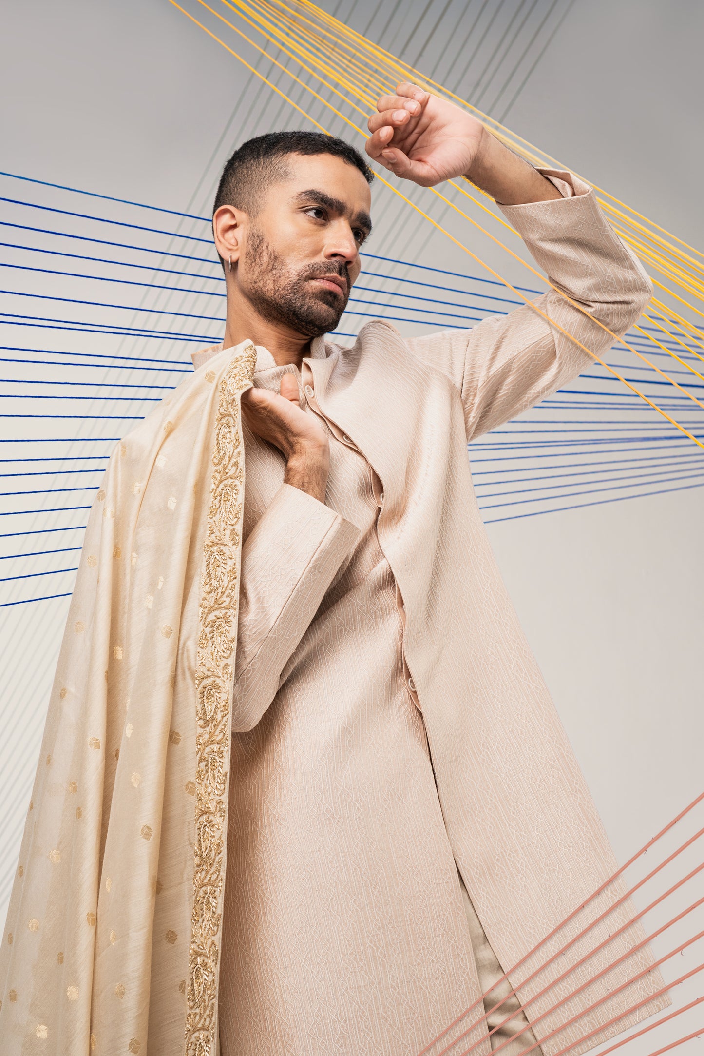Beige Indowestern Set