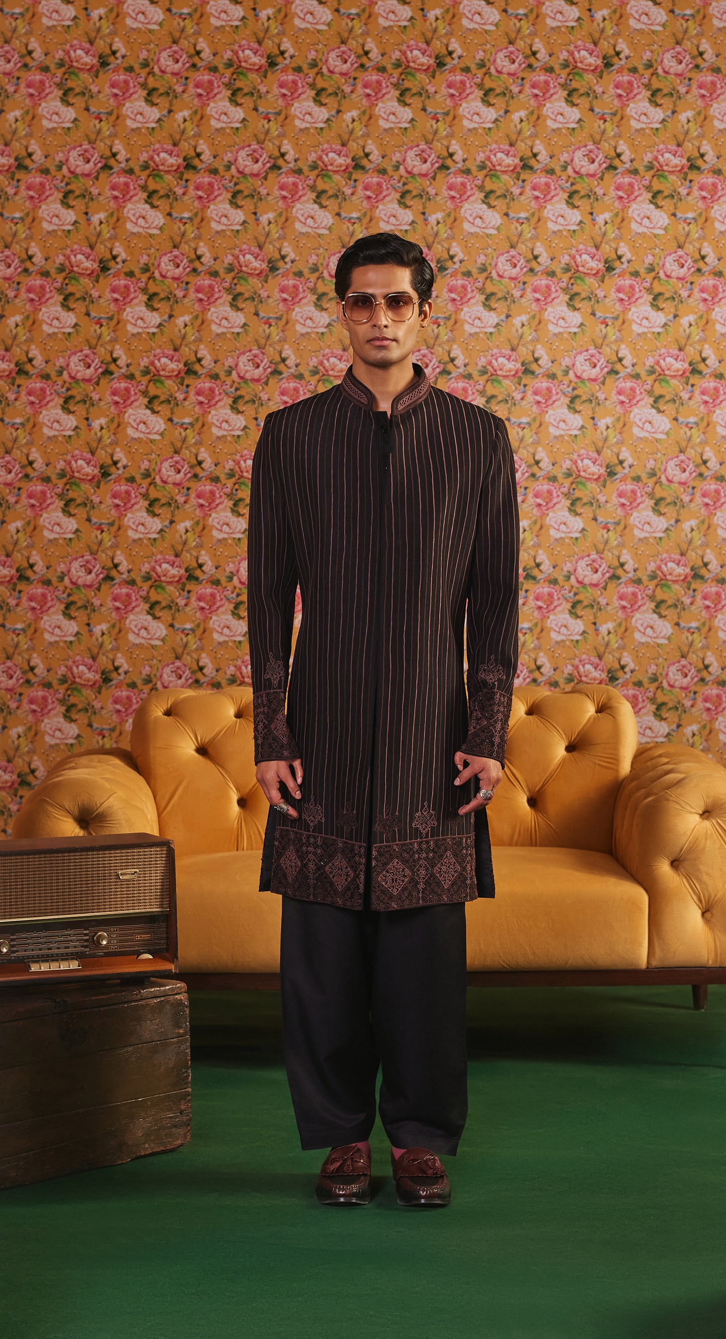 Black Indowestern Set