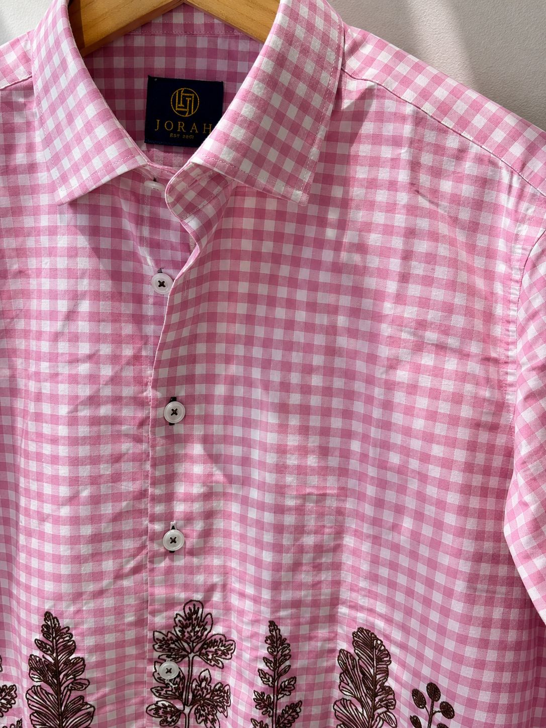 Pink White Check Summer Shirt