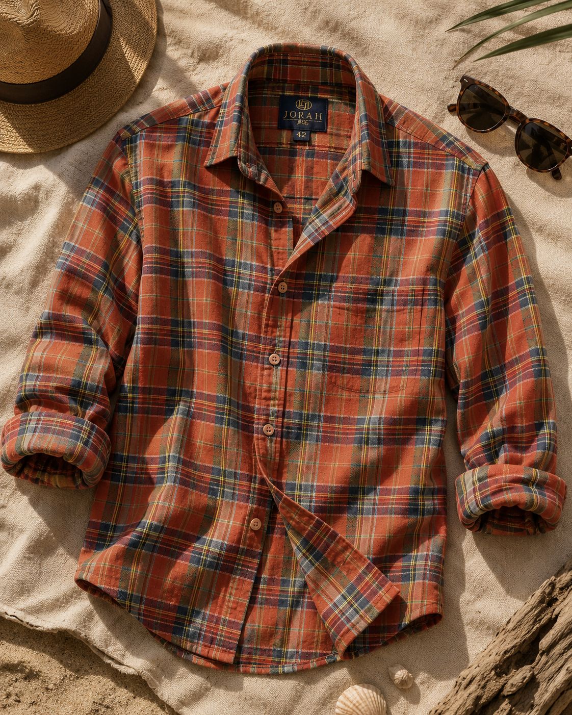 Orange Linen Shirt