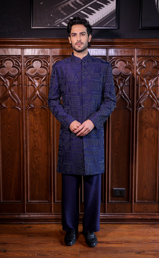 Blue Indowestern Set
