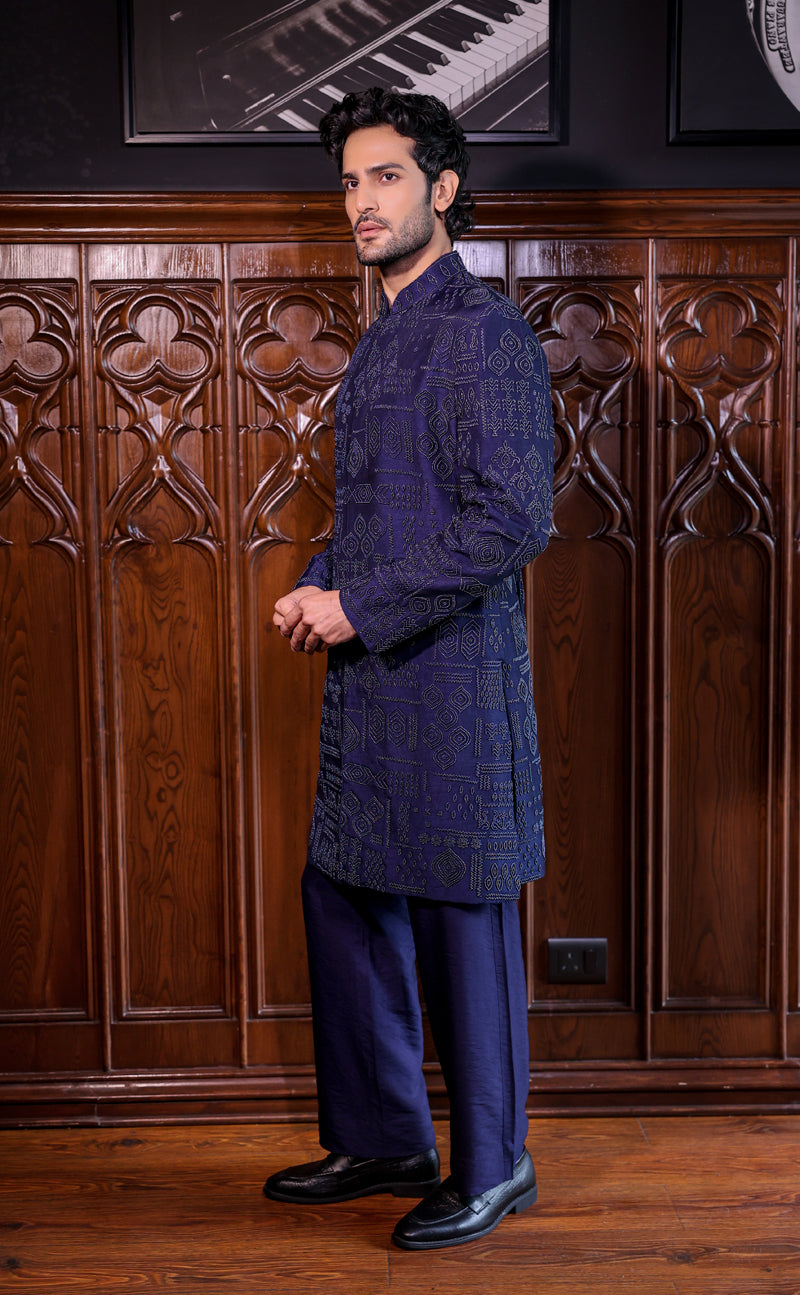 Blue Indowestern Set