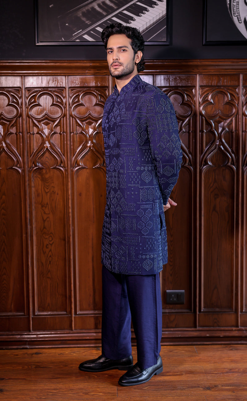 Blue Indowestern Set