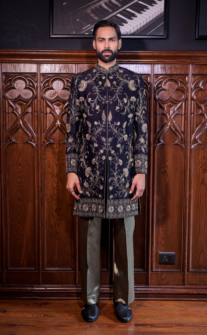Black Indowestern Set