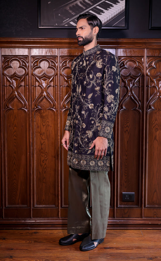 Black Indowestern Set