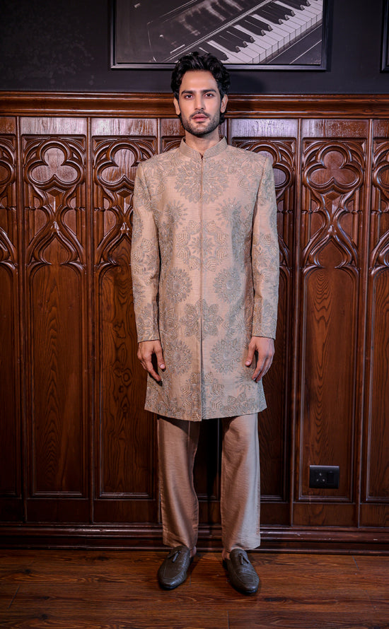 Beige Dori Sherwani Set