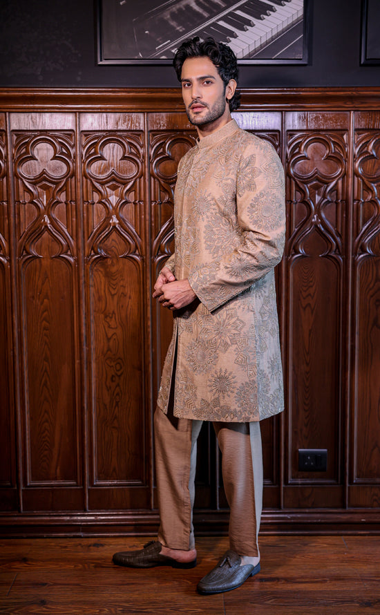 Beige Dori Sherwani Set