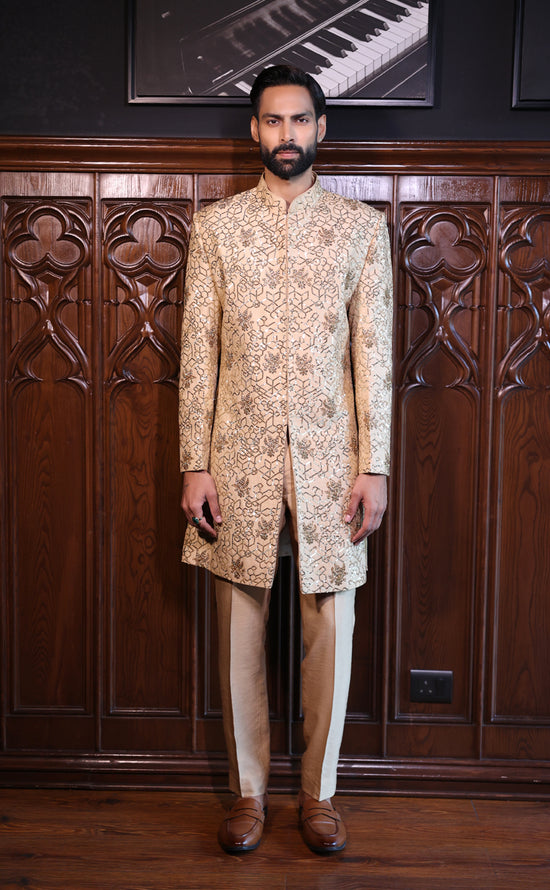 Beige indowestern Set