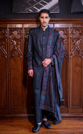Black Pashmina Indowestern Set