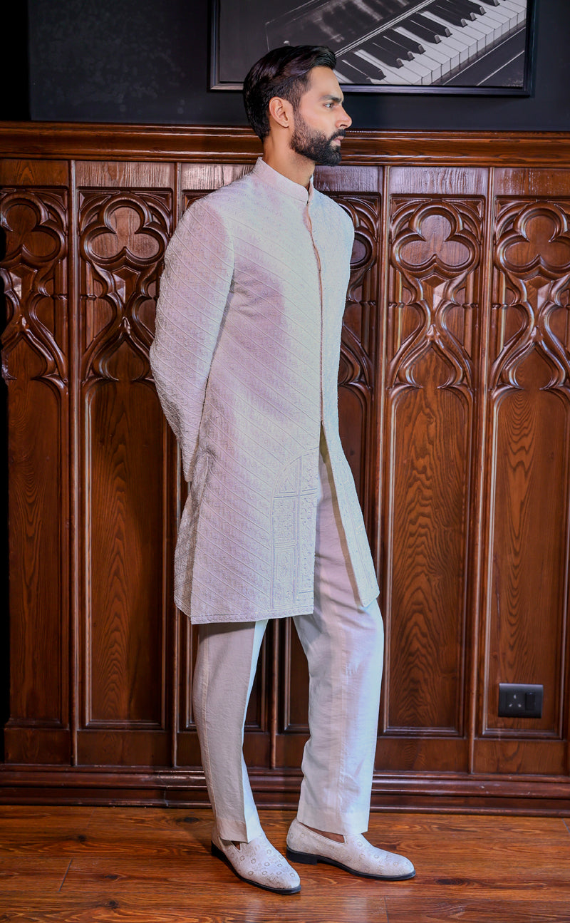 White Sherwani Set