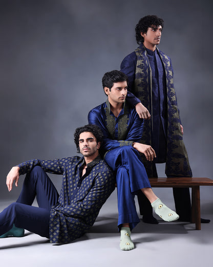 Blue Indowestern Set