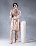 Brown Mirror Work Kurta Set