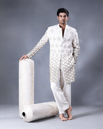 White Indowestern Set