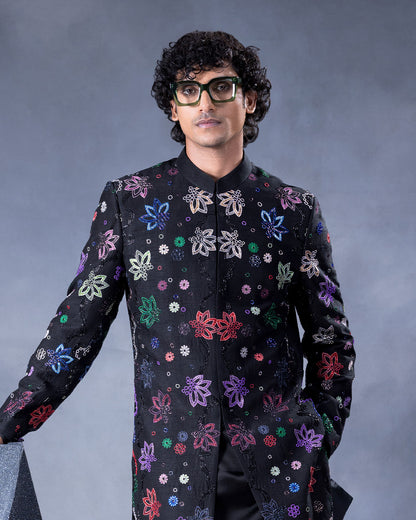 Black Indowestern Set