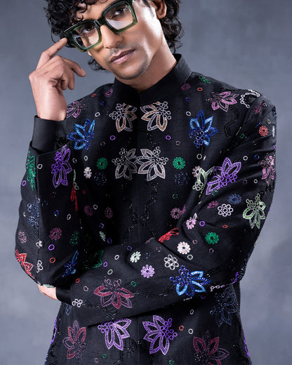 Black Indowestern Set
