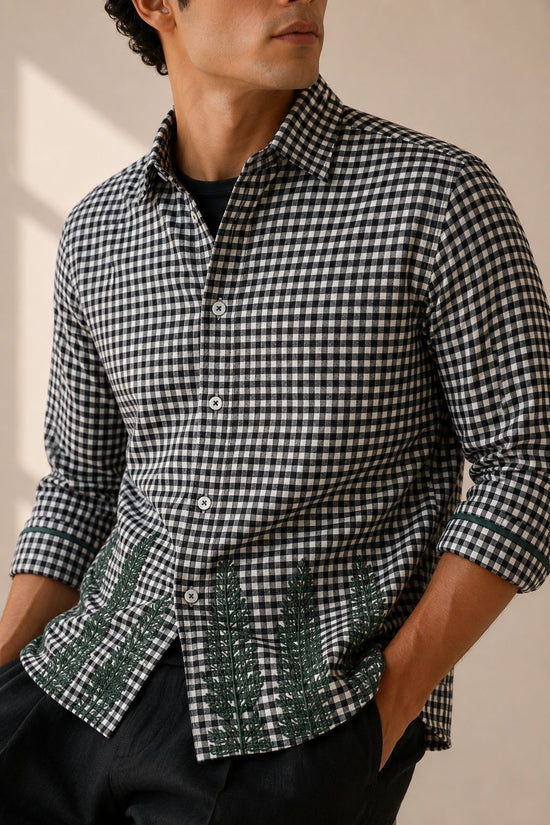 Black White Check Summer Shirt