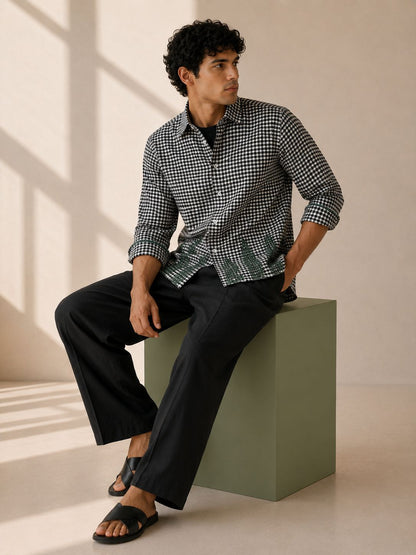 Black White Check Summer Shirt