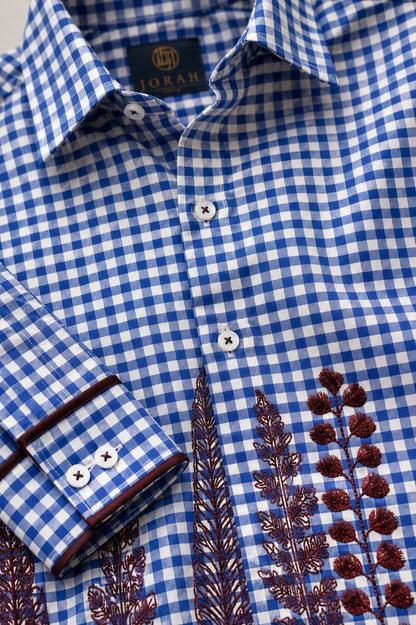Blue White Check Summer Shirt