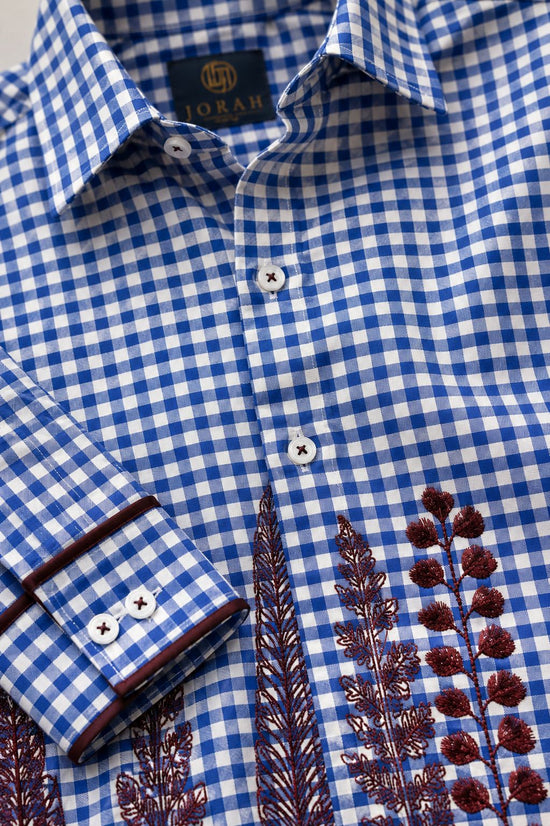 Blue White Check Summer Shirt