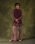 Wine Nehru Jacket Set
