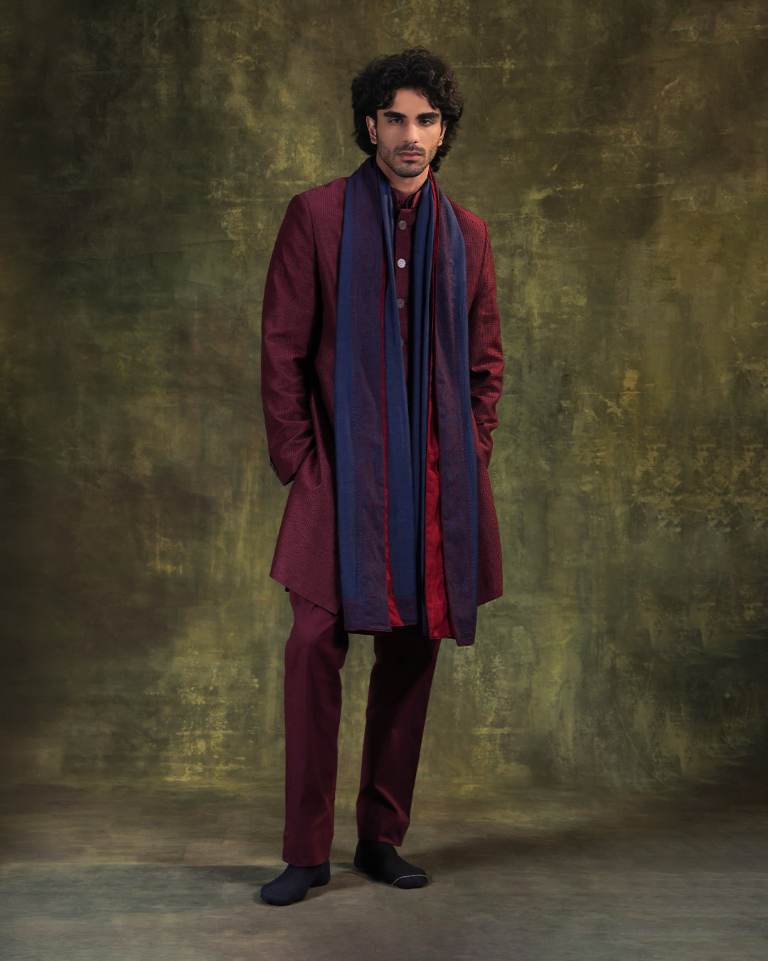 Wine Indowestern Set