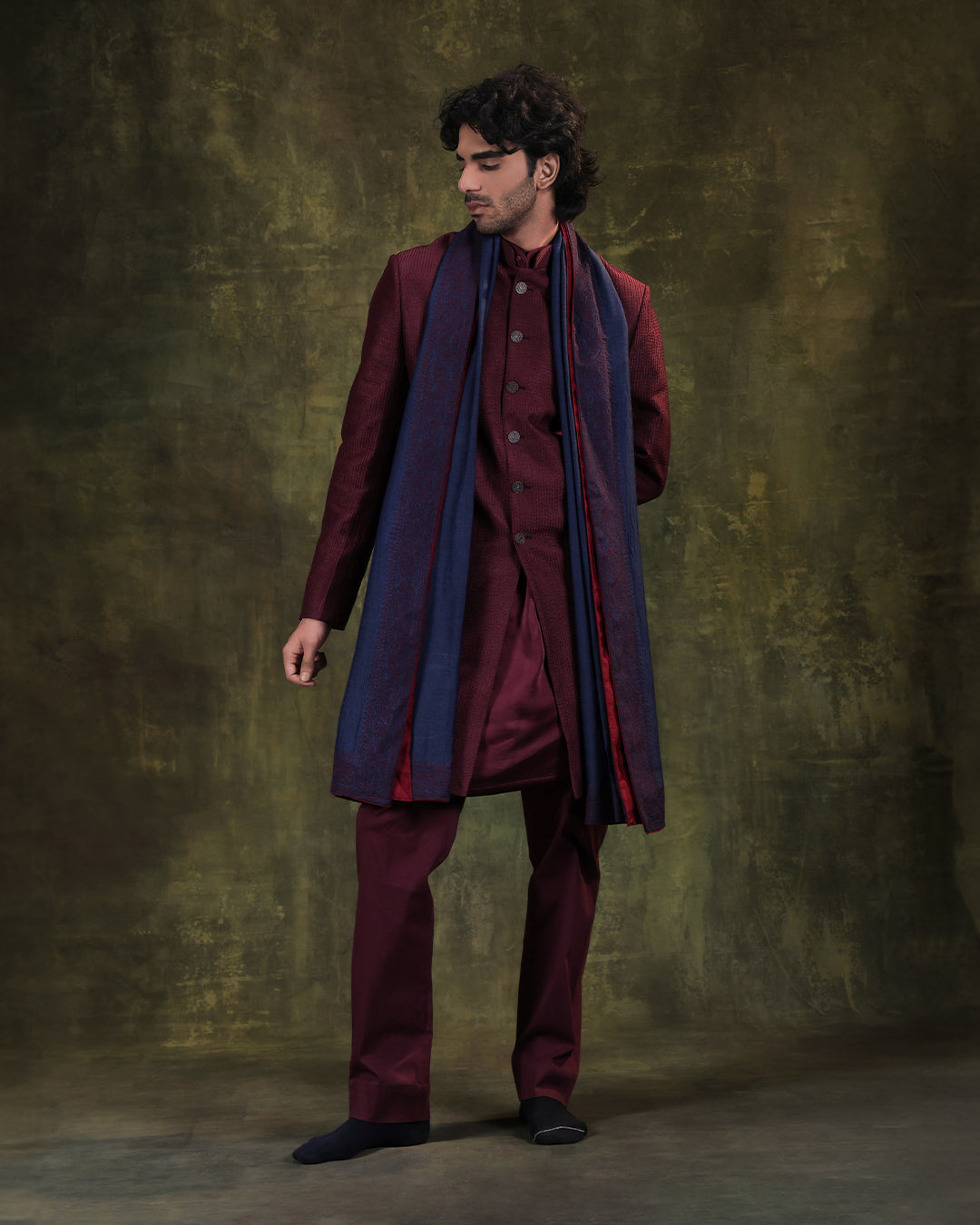 Wine Indowestern Set