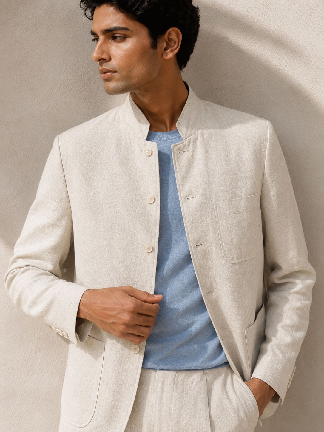 Cream Linen Suit