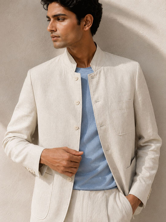 Cream Linen Suit