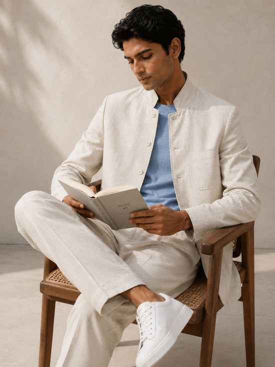 Cream Linen Suit