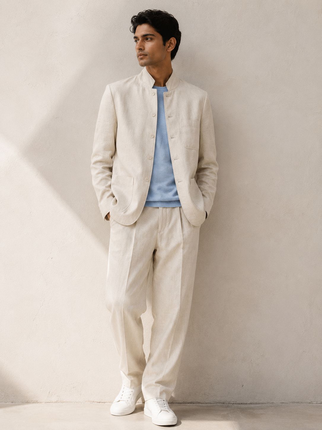 Cream Linen Suit
