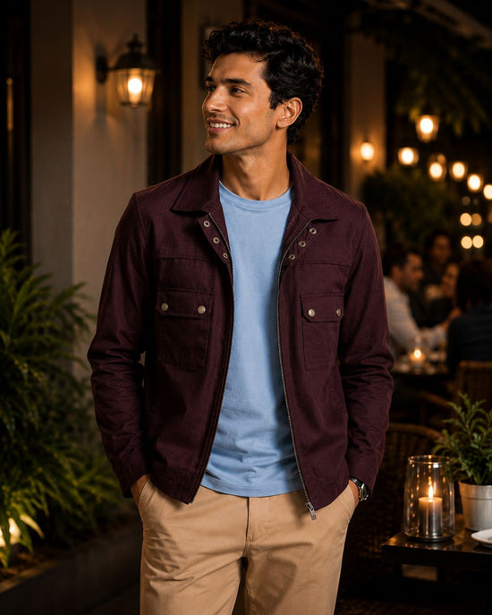 Wine Linen Summer Jacket