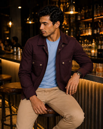 Wine Linen Summer Jacket