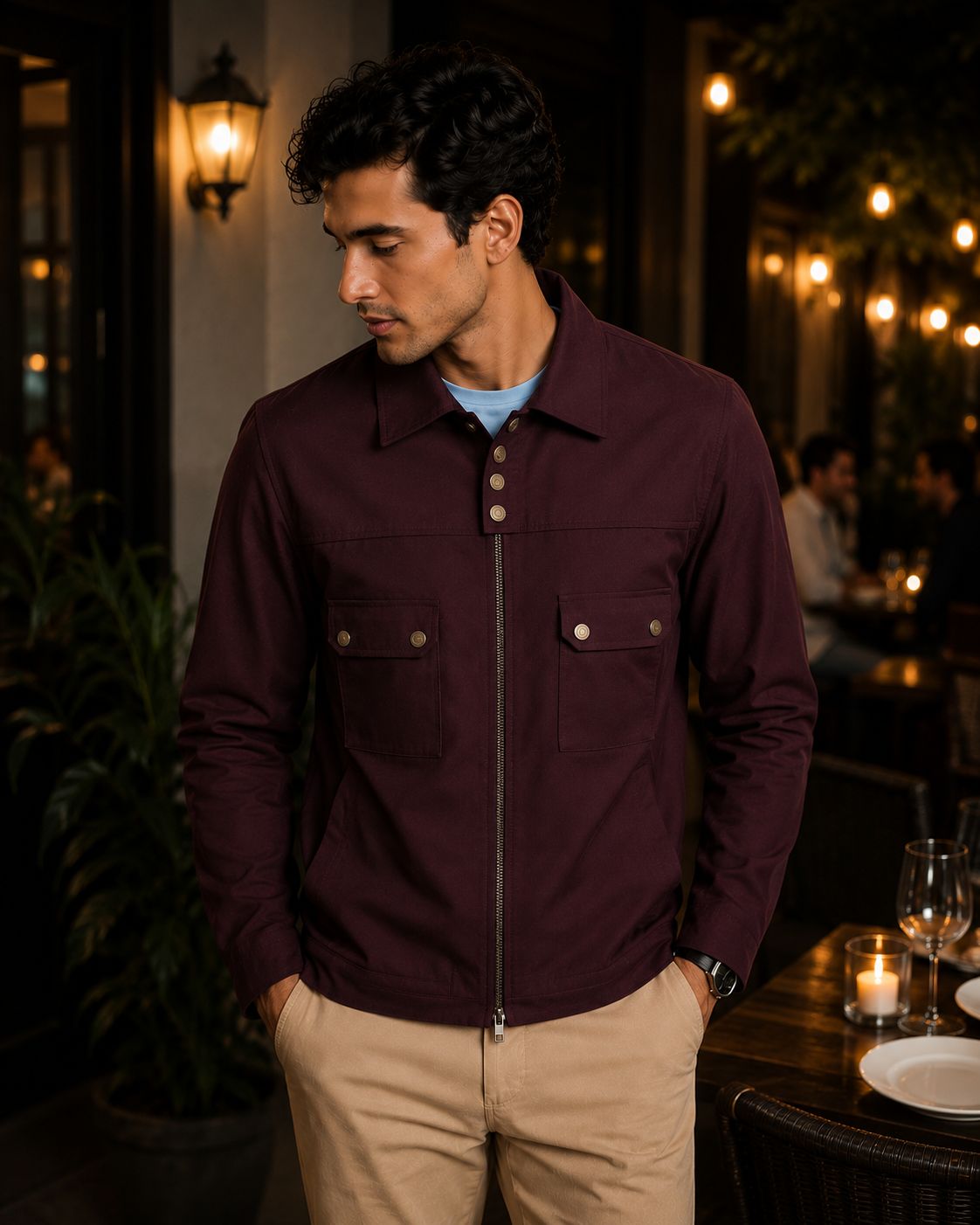 Wine Linen Summer Jacket