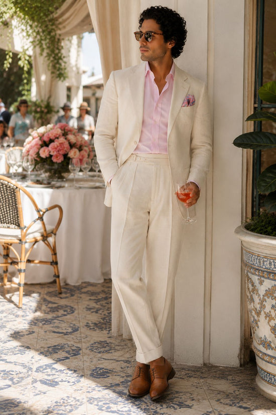 White Linen Summer Suit