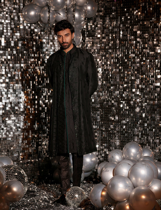 Black Indowestern Set