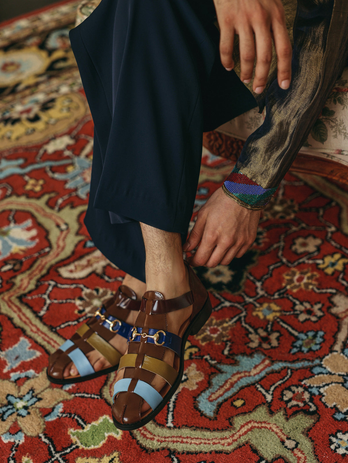 Blue Tissue Kurta Set