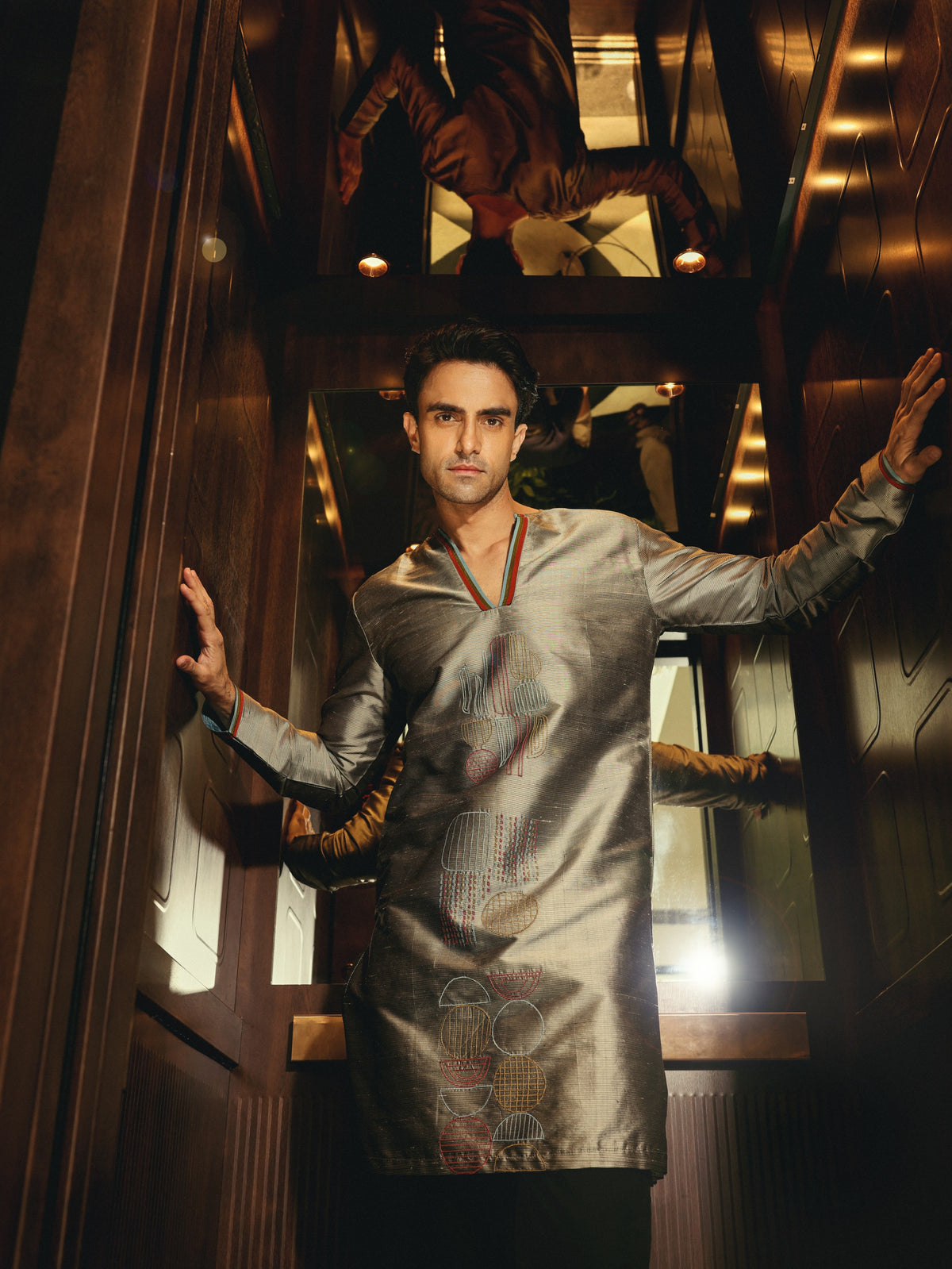 Black Silver Kurta Set