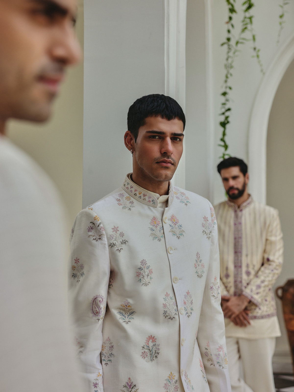 Ivory Multicolor Sherwani iSet