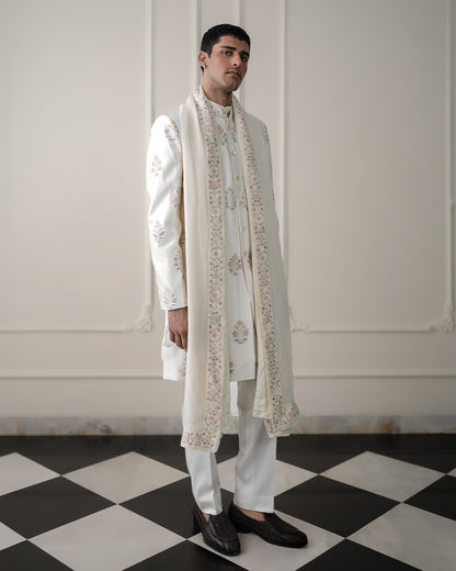 Ivory Multicolor Sherwani iSet