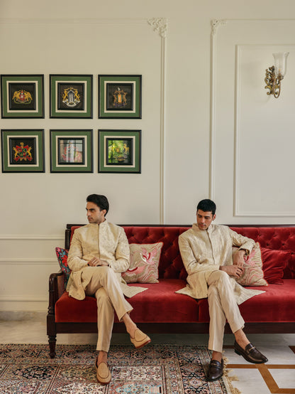 Cream Dori Sherwani Set
