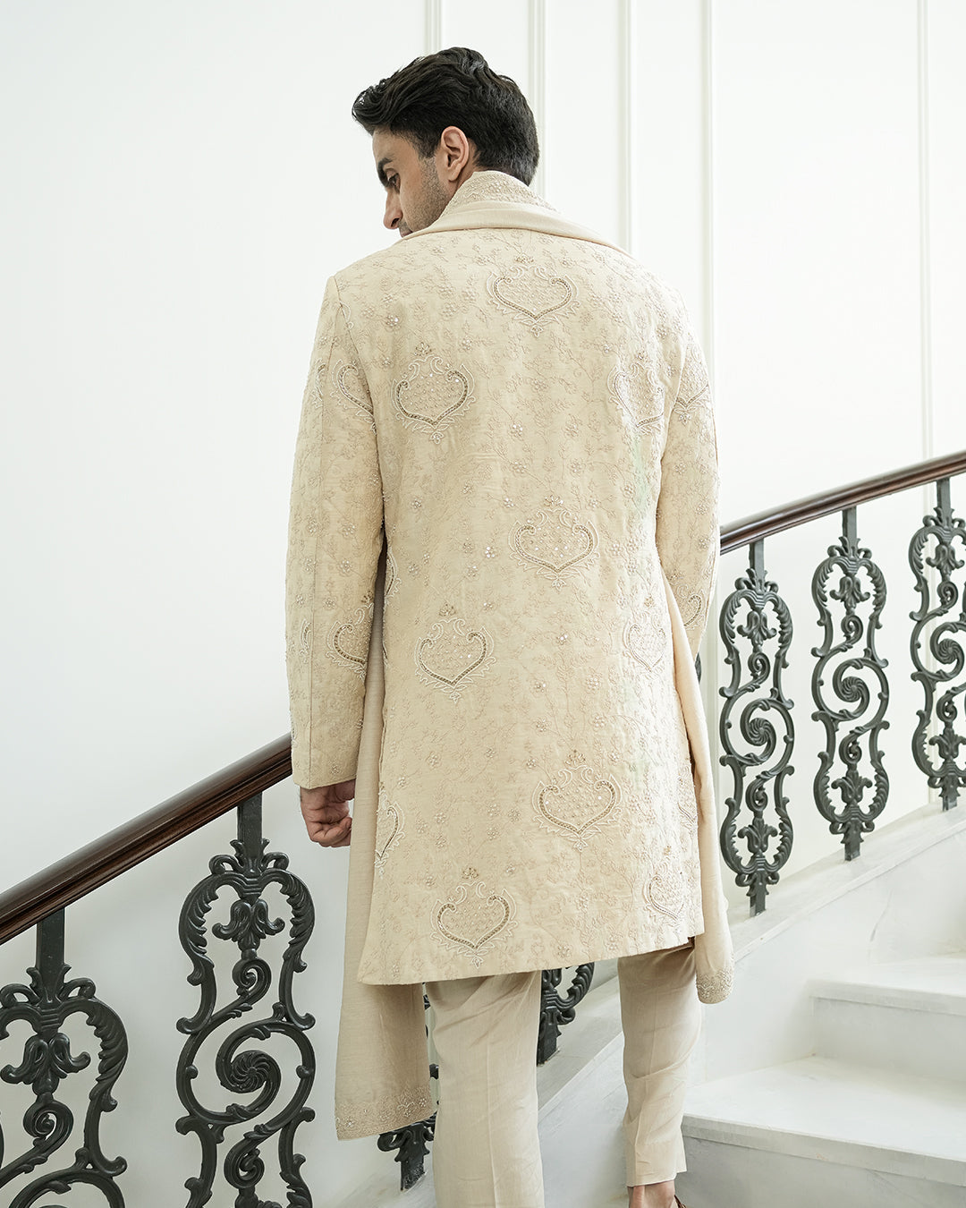 Cream Dori Sherwani Set