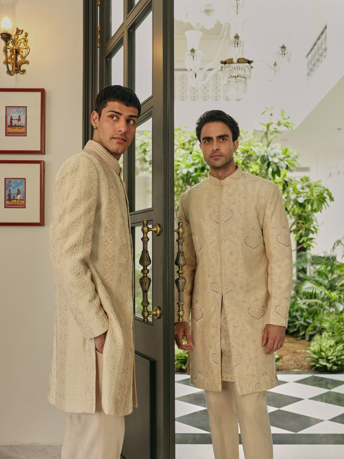 Cream Dori Sherwani Set