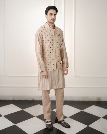 Bird Mirror Nehru Jacket Set
