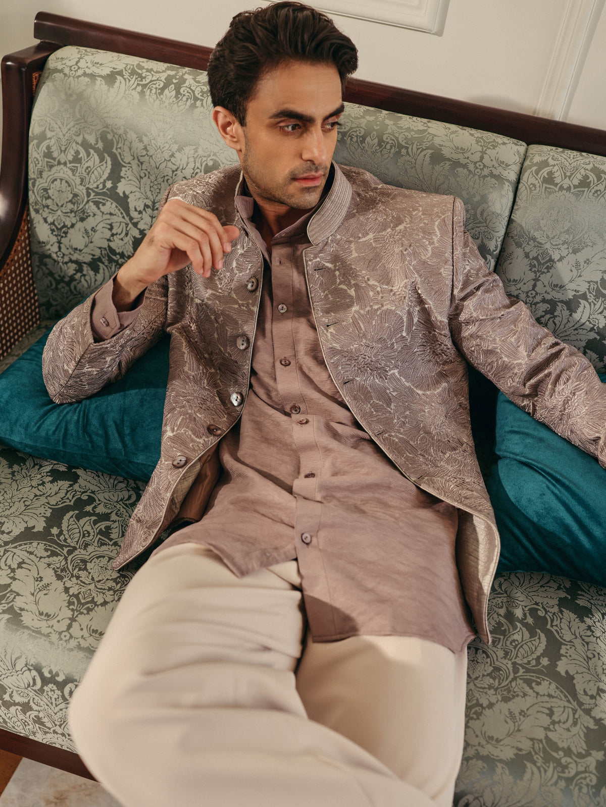 Grey Bandgala Set