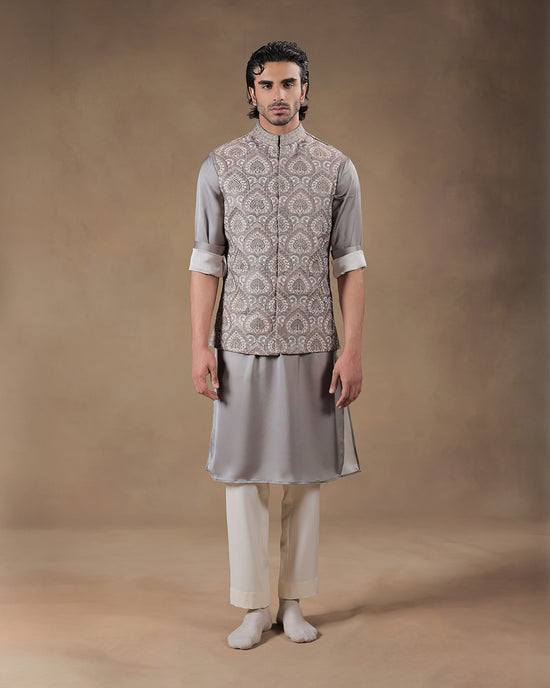 White Nehru Jacket Kurta Set