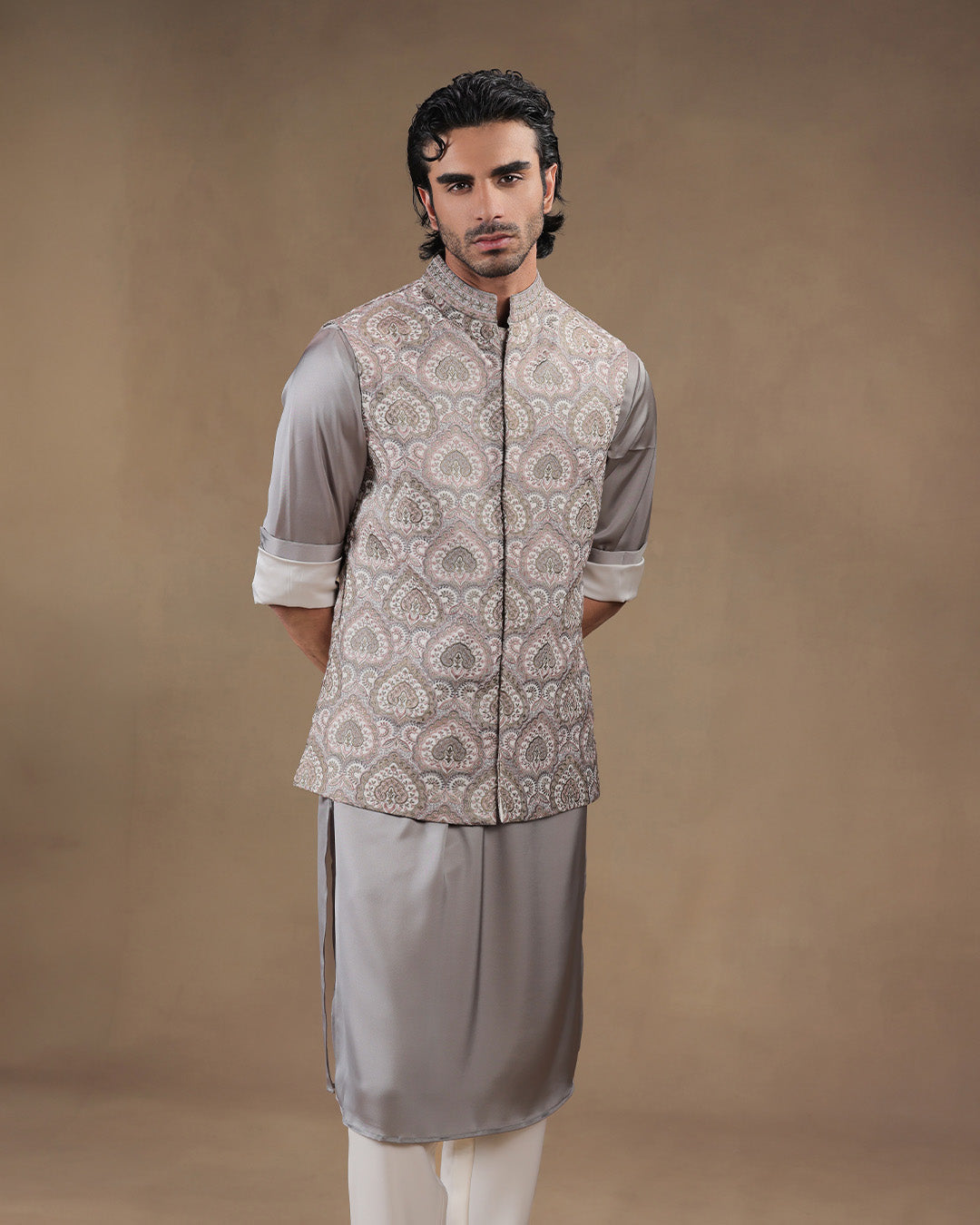 White Nehru Jacket Kurta Set