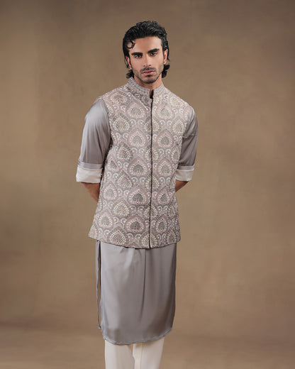 White Nehru Jacket Kurta Set