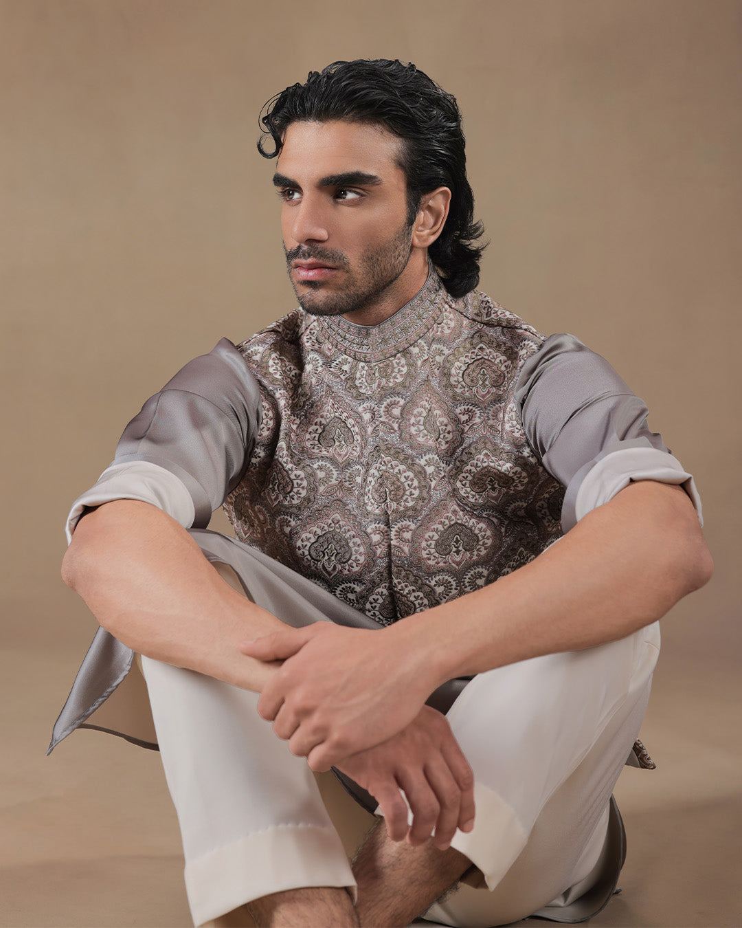 White Nehru Jacket Kurta Set