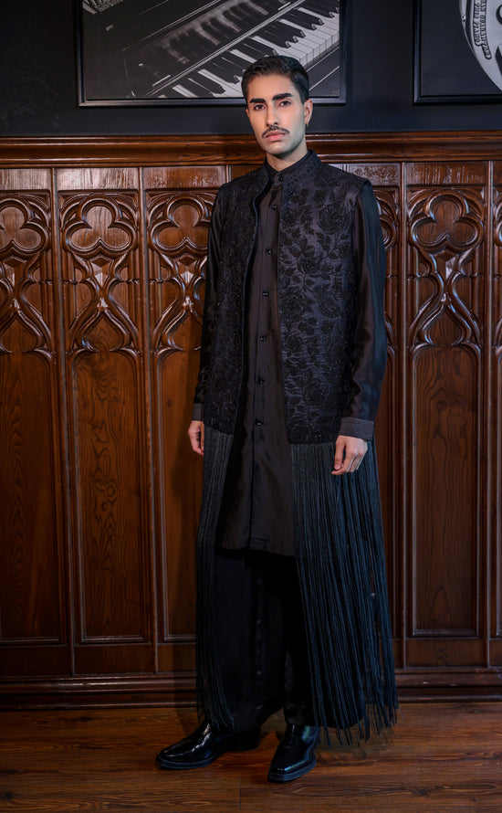 Black Indowestern Set