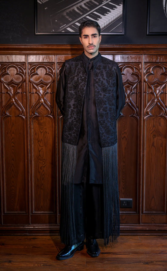 Black Indowestern Set